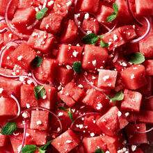 Vandmelonsalat med mint og feta