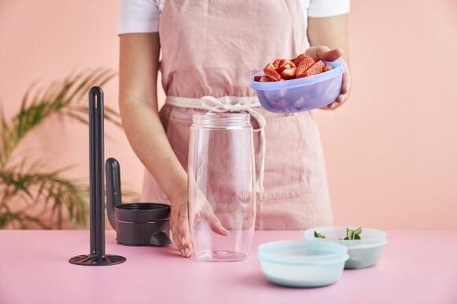Tupperware Vand med jordbær  og mynte 